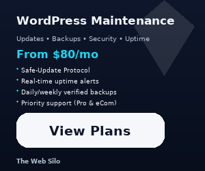 WordPress Maintenance Sidebar